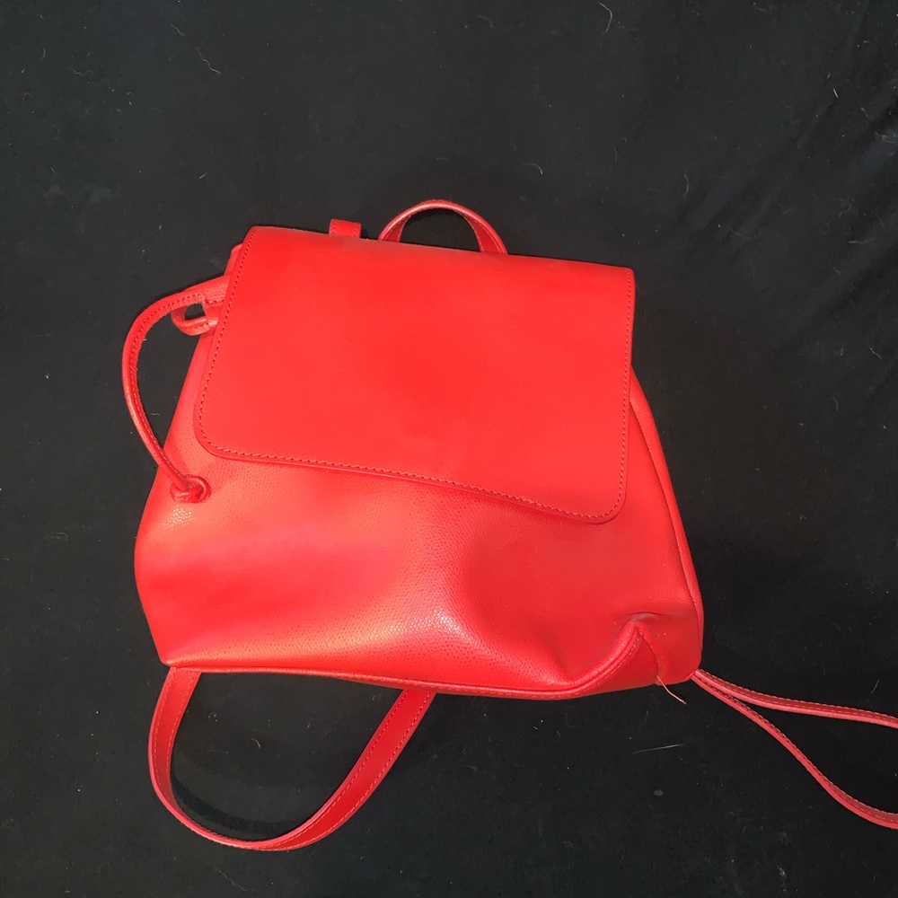 red backpack - genuine italian leather !